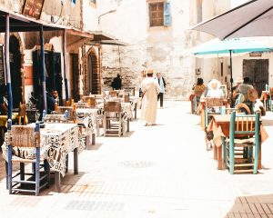 man walking at the restaurant